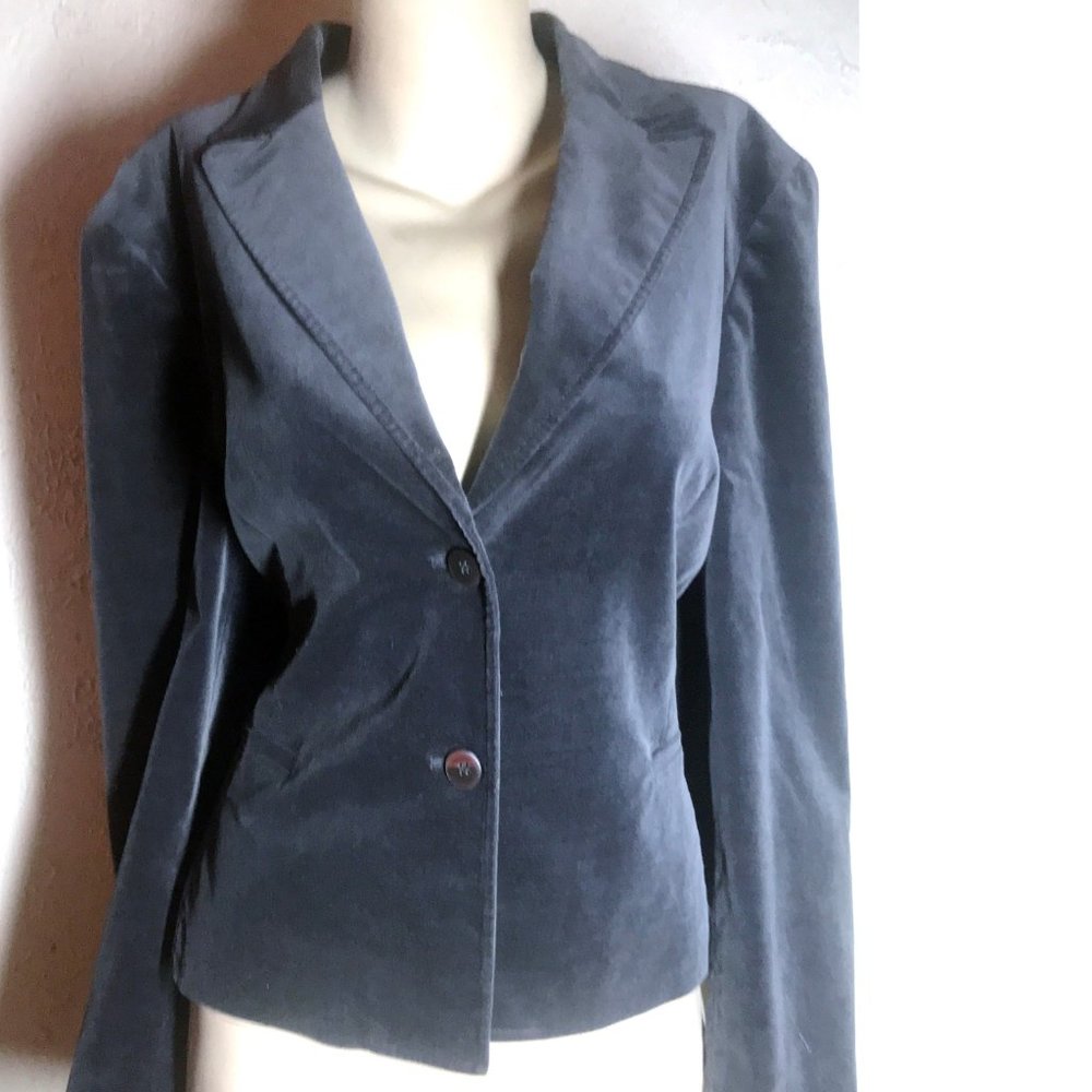 AK Anne Klein  Gray Velvet Blazer Size 16